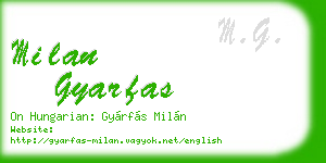 milan gyarfas business card